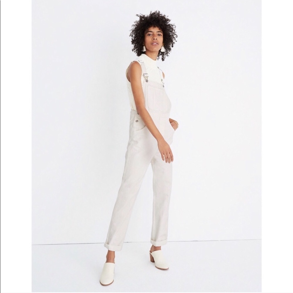 Madewell Straight-Leg Overalls in Tile White